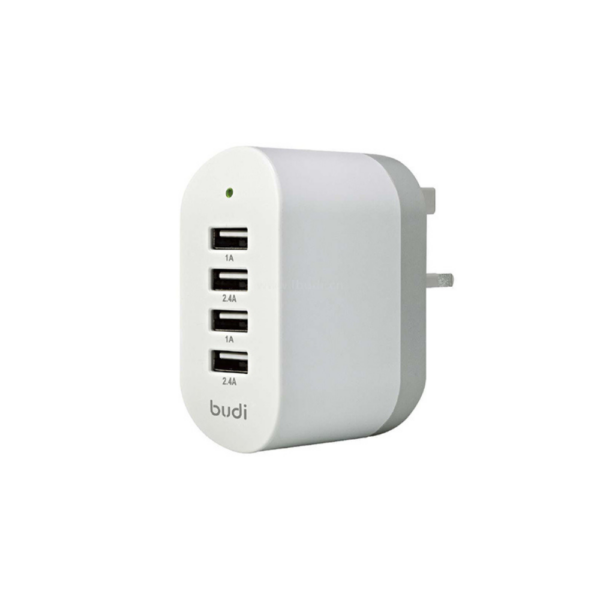 Budi 4 Port USB 3 Pin Wall Charger M8J028