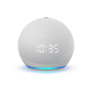 Echo Dot 4th Generation (White) with Clock