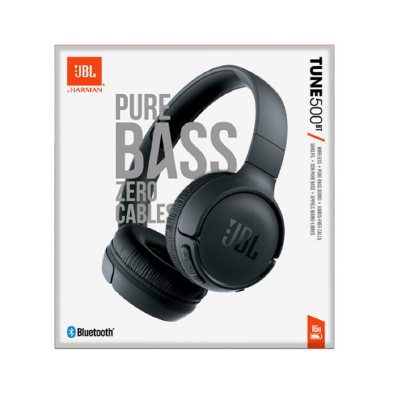 Tune 500BT Bluetooth Headphones (Black) JBLT500BTBK - Nastars