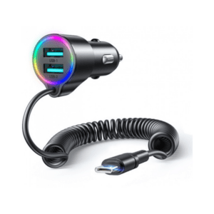 Joyroom 3.4A 3-in-1 Car Charger Coiled Type-C Cable JR-CL24
