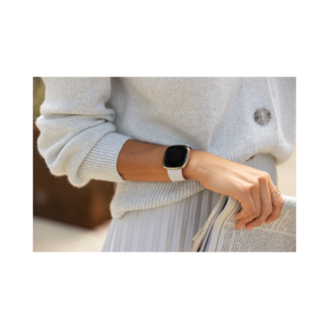 Fitbit sense Advanced Health Smartwatch (Lunar White/Soft Gold Stainless Steel)