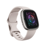Fitbit sense Advanced Health Smartwatch (Lunar White/Soft Gold Stainless Steel)