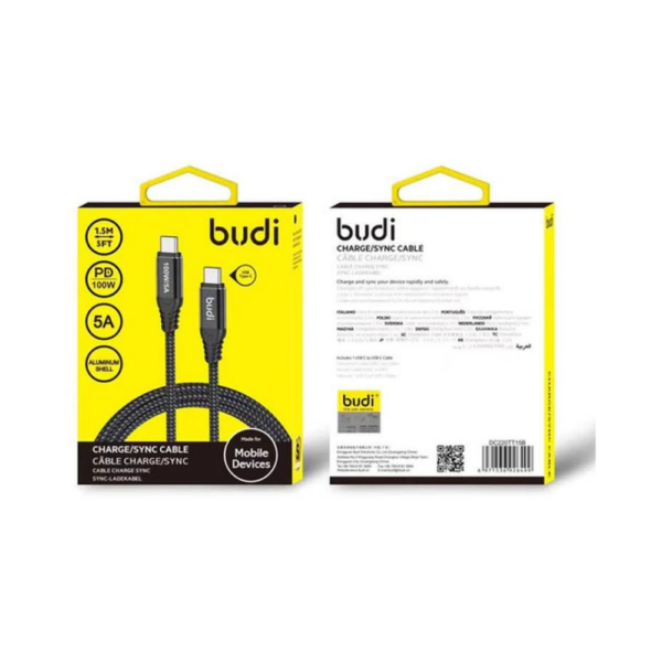 Budi Charge/Sync Type-C to Type-C Cable DC220TT15B