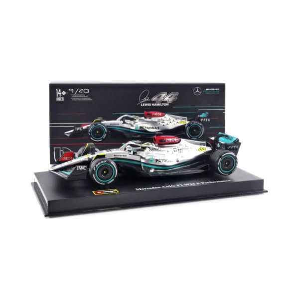 Bburago Collectibles 1/43 F1 Model Car Mercedes-AMG Petronas 2022 W13 E-Performance #44 Lewis Hamilton 18-38066