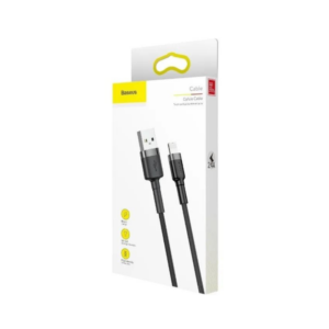 Baseus Cafule 1M Nylon Braided Cable USB To Lightning (Black/Grey) CALKLF-BG1