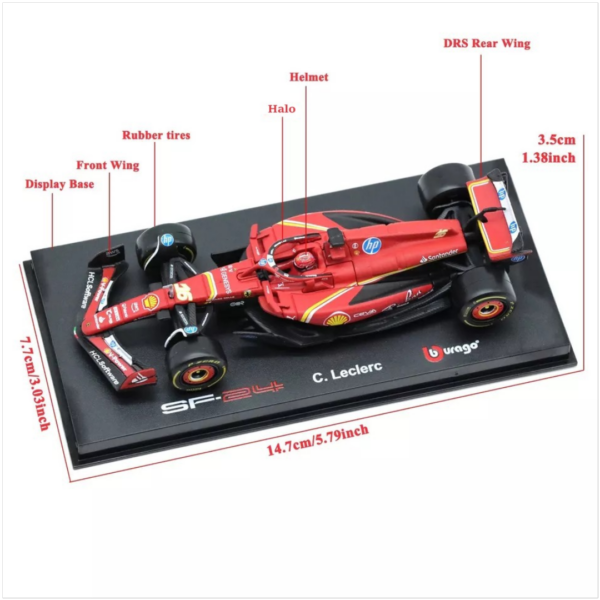 Bburago 1:43 F1 Model Car (Premium Version) Scuderia Ferrari 2024 SF-24 #16 Charles Leclerc 18-36843