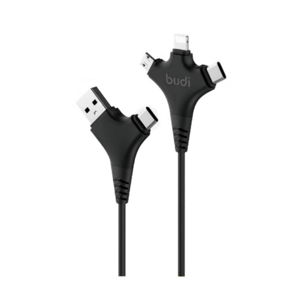 Budi M8J150Y-BLK 6 In 1 Charge And Sync Cable