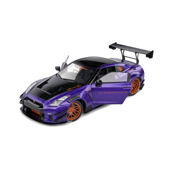 Solido 1:18 Nissan GT-R (R35) W/ Liberty Walk Body Kit 2.0 – PURPLEZILLA – 2022 S1805812