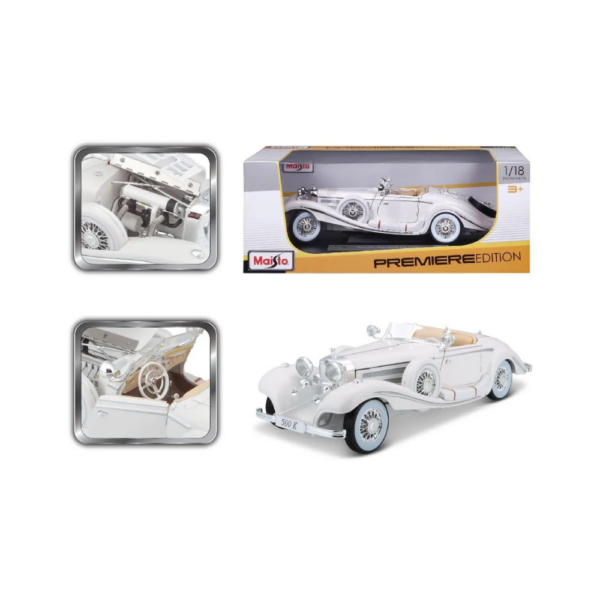 Maisto 1:18 Mercedes Benz 500K Special Roadster 1936 (White)