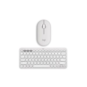 Logitech Pebble 2 Combo (White) – Pebble Keys 2 Bluetooth Keyboard K380S (White) & Pebble Bluetooth Mouse 2 M350S (White)