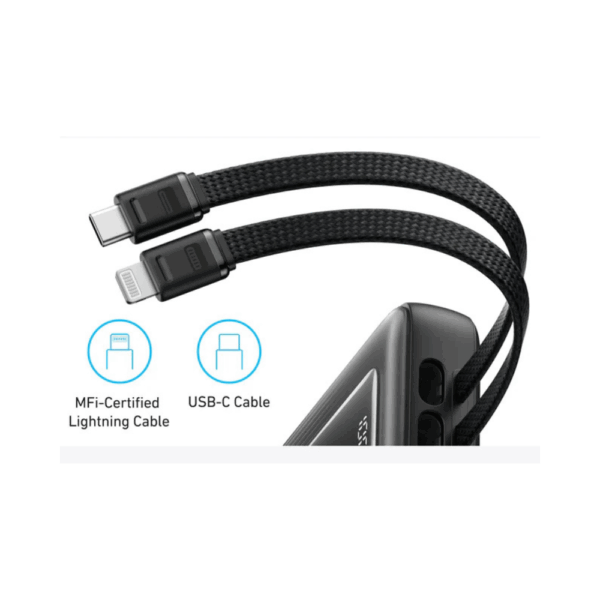 Anker Zolo Power Bank 20000mAh 30W with Built-in USB-C and Lightning Cables A1681