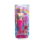 Barbie Mermaid Doll with 7-Inch-Long Pink Fantasy Hair &amp; Colorful Accessories HRR01-1
