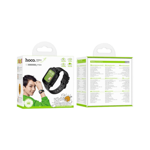 Hoco Y104 Smart Kids Smart Tracking Waterproof Watch (Black) 4G (Nano Sim)