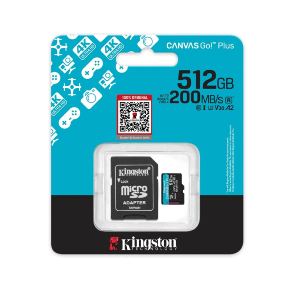Kingston CANVAS Go Plus 512GB MicroSD Card 200MB/s