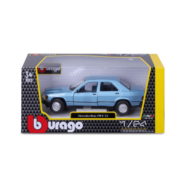 Bburago 1/24 1987 Mercedes-Benz 190E (Blue)