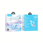 HOCO W42 Cats Ears Wireless Headphones (Crystal Blue)-3