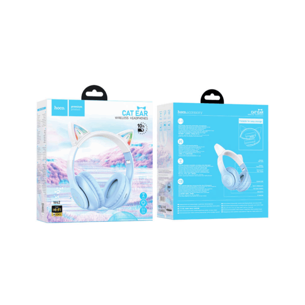 HOCO W42 Cats Ears Wireless Headphones (Crystal Blue)