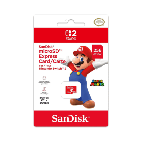 SanDisk Micro SD Express Card 256GB (Super Mario) for Nintendo Switch 2 SDSQXFN-256G-GR6ZN