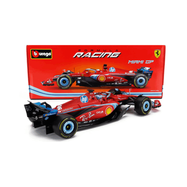 Bburago 1/18 F1 Model Car SF-24 Team Scuderia Ferrari #16 3rd MIAMI GP 2024 CHARLES LECLERC 18-16815-L-MIAMI
