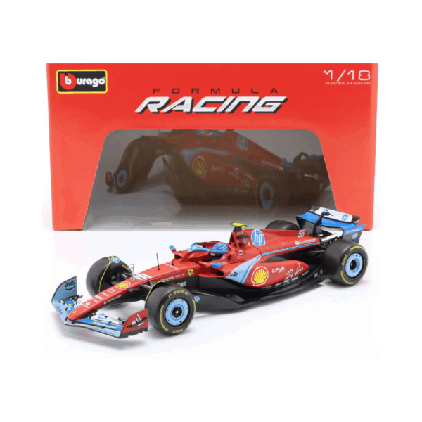 Bburago 1/18 F1 Model Car SF-24 Team Scuderia Ferrari #55 5th MIAMI GP 2024 CARLOS SAINZ 18-16815-S-MIAMI