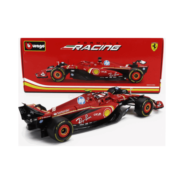 Bburago 1/18 F1 Model Car SF-24 Team Scuderia Ferrari #55 Season 2024 Carlos Sainz jr. 18-16815-S