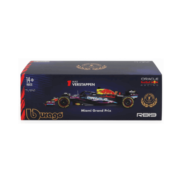 Bburago 1:24 F1 Model Car Red Bull RB19 2023 #1 MAX VERSTAPPEN With Pilot and Showcase 18-28030-V-MIAMI