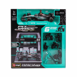 Bburago Mercedes F1 W15 Diorama Garage Pit-Stop 44 Lewis Hamilton F1 2024 18-38452-H