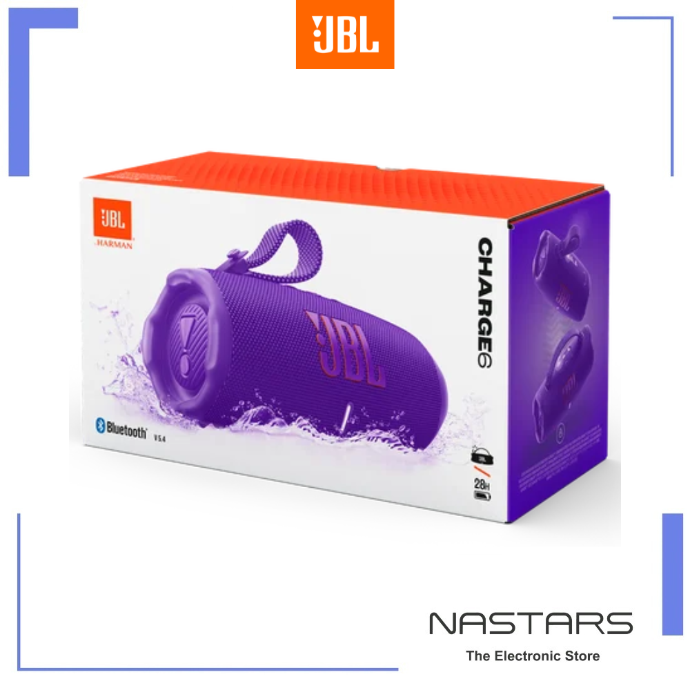JBL Charge 6 Portable Waterproof Speaker (Purple)