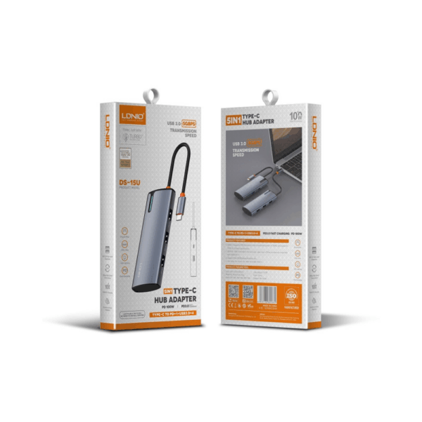 LDNIO 5 In 1 Usb C Dock Station DS-15U