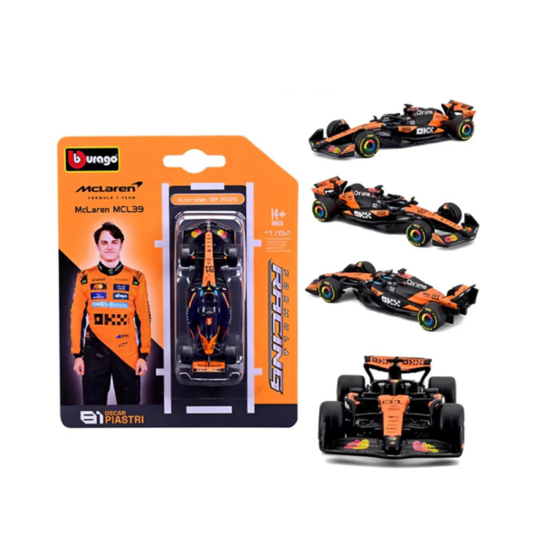 Bburago 1/64 Model Car McLaren Mercedes MCL39 #81 Oscar Piastri 18-58001 (Blister Pack)