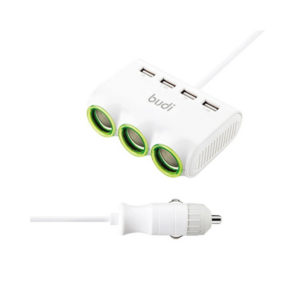 Budi M8J650 4 USB Port with 3 Port Car Charger
