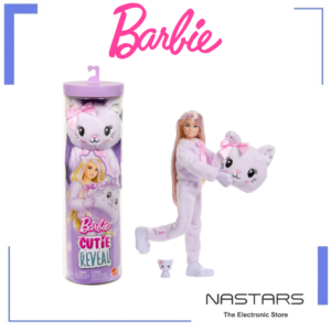 Barbie Cutie Reveal Doll and Accessories: Cuddly Series Kitten With 10 Surprises