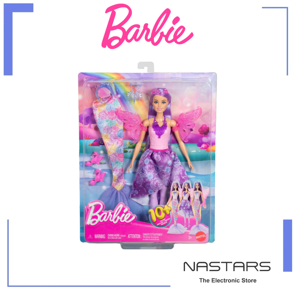 Barbie Doll Fantasy Fashion Pack With Accessories Including Mermaid Tail Fairy Wings and Necklaces