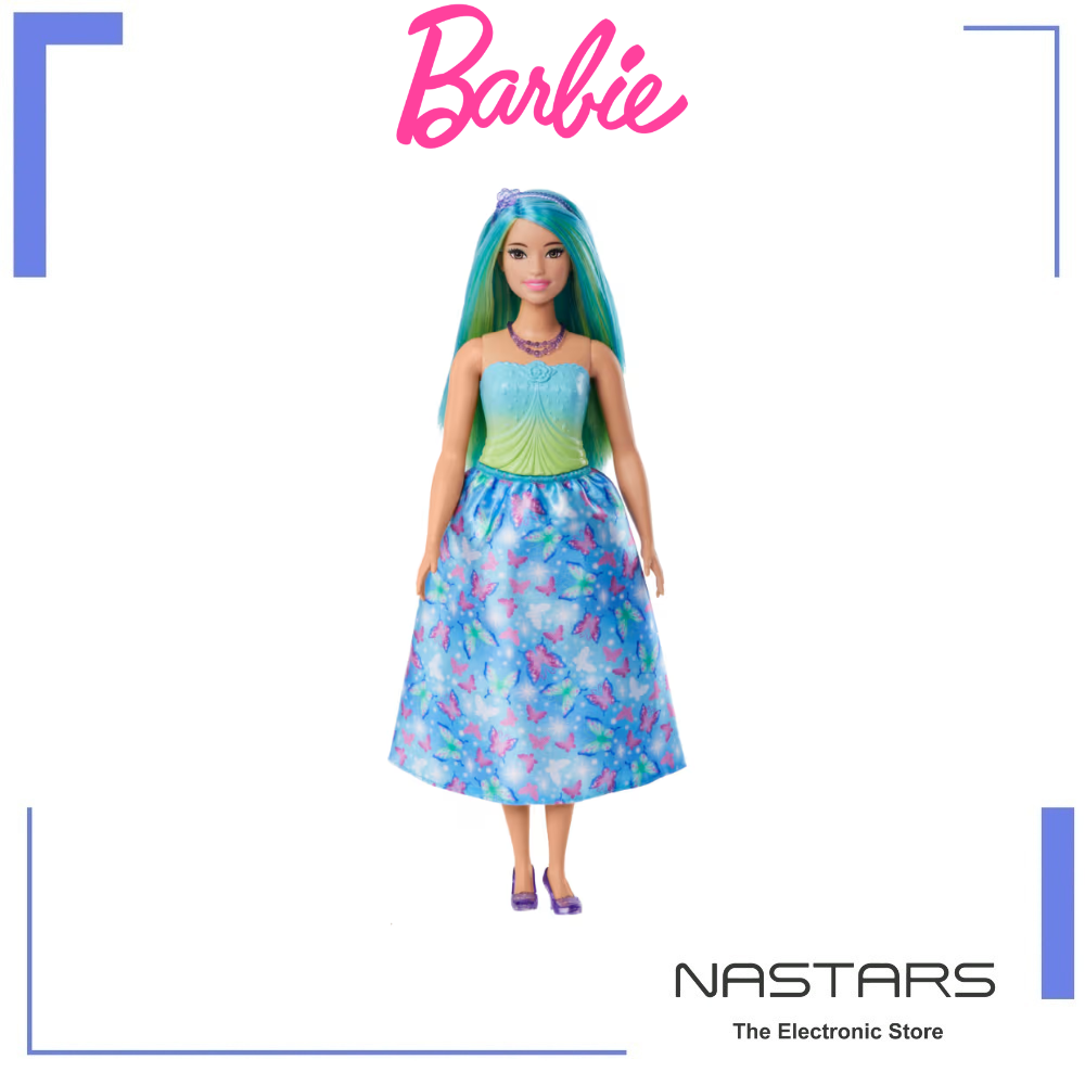 Barbie Fairytale World Dolls with Colorful Hair: Butterfly Print Pink Skirts and Accessories - Image 3