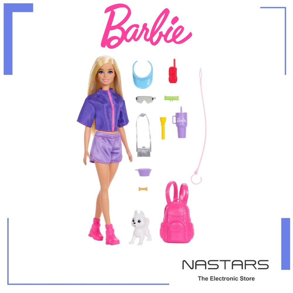 Barbie “Malibu” Outdoor Adventures Fashion Doll With Camping-Themed Accessories Including Pet