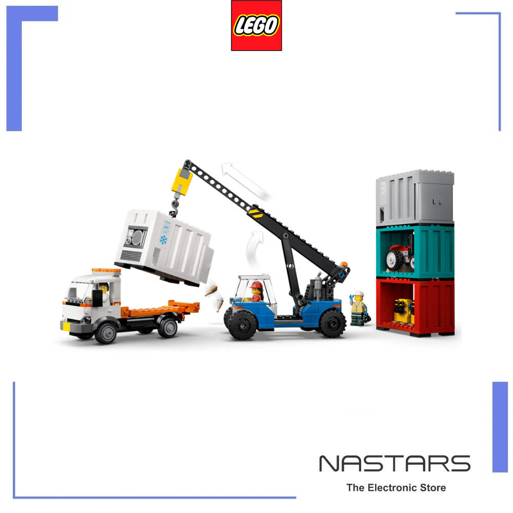 LEGO City Harbor Freight Train with Crane and Truck 60509