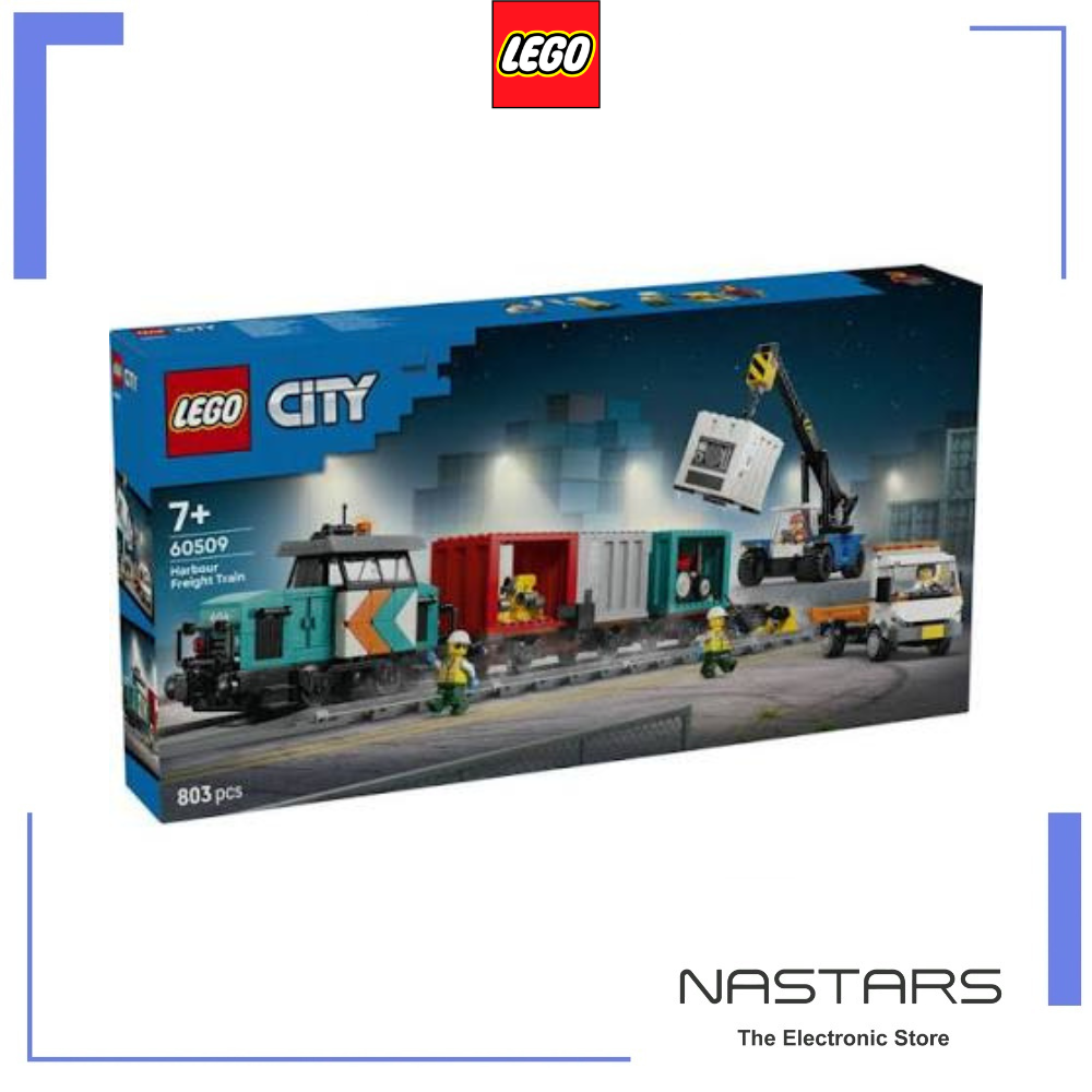 LEGO City Harbor Freight Train with Crane and Truck 60509